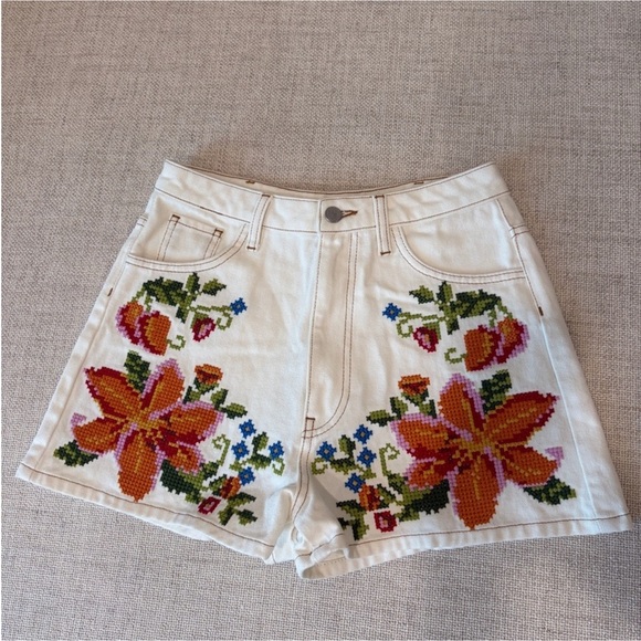 Farm Rio: Floral Embroidered Shorts - Picture 12 of 13